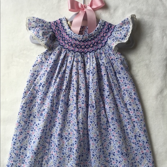 SOLD! Classic geometric smocked dress - Picture 1 of 2